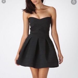 Black strapless bandage dress preowned Large